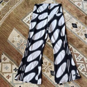 Black and White Patterned stretch Flare Pants